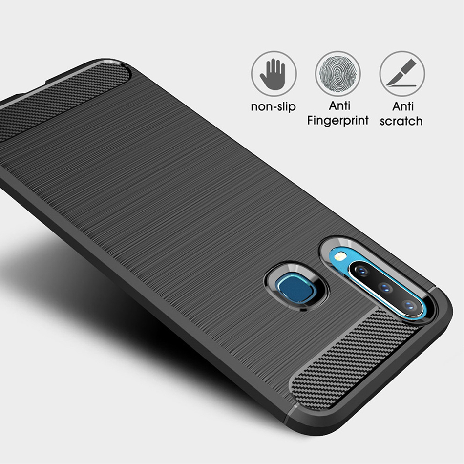Flexi Slim Carbon Fibre Case for Vivo Y17 / Y12 - Brushed Black